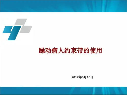 躁动病人约束带的使用剖析PPT课件