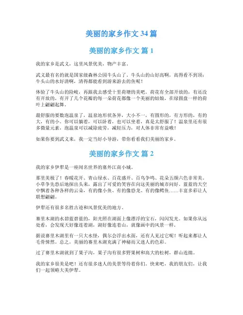 美丽的家乡作文34篇