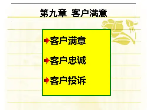 第九章客户满意