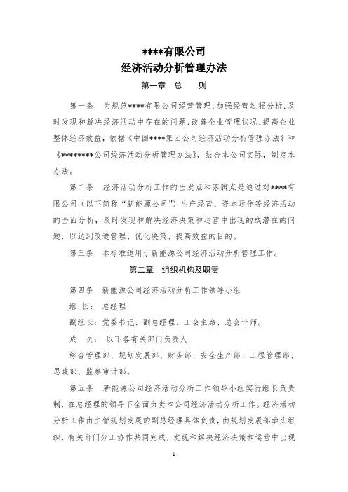 经济活动分析管理办法