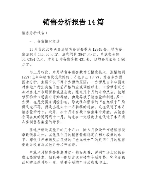 销售分析报告14篇