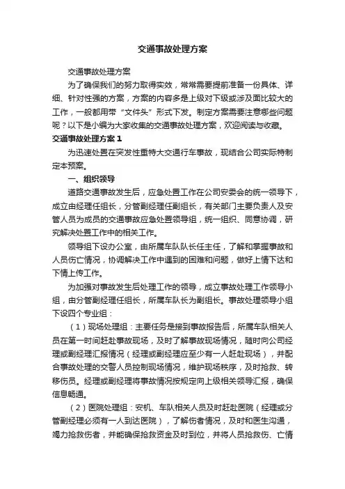 交通事故处理方案