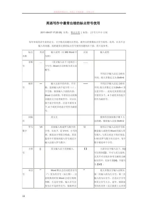 英语写作中最常出错的标点符号使用