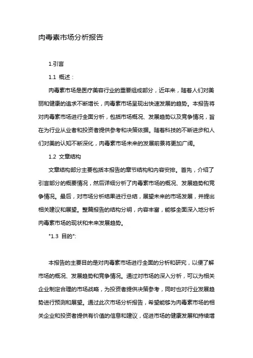 肉毒素市场分析报告