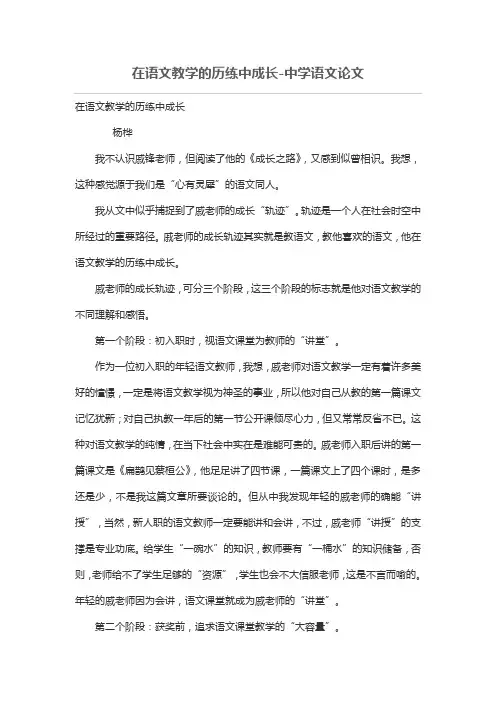 在语文教学的历练中成长