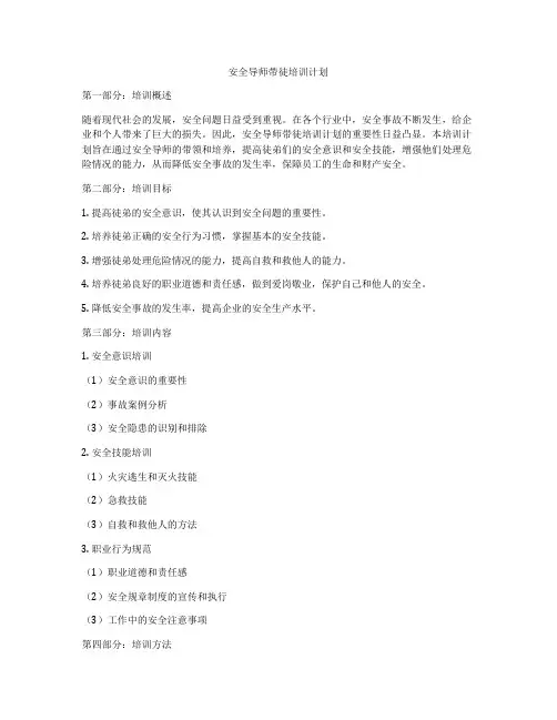 安全导师带徒培训计划