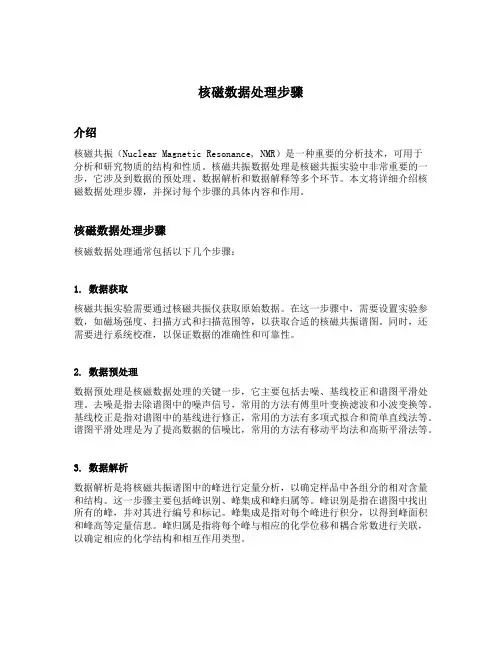 核磁数据处理步骤