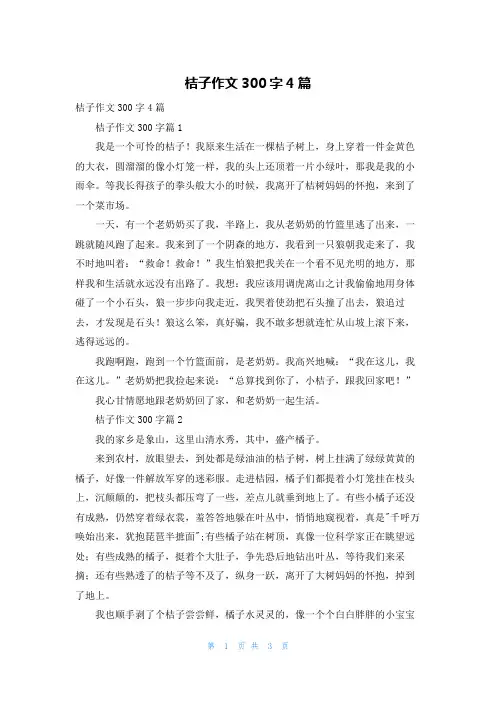桔子作文300字4篇