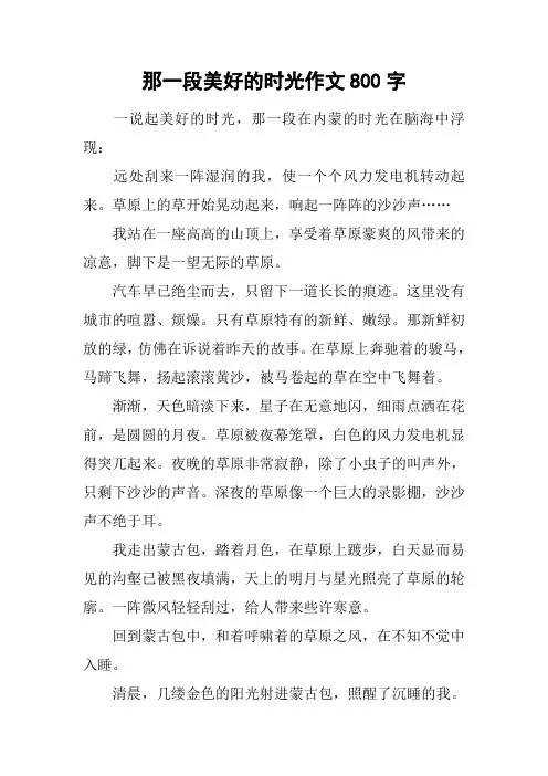 那一段美好的时光作文800字_2