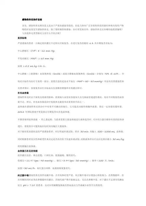 感染性休克治疗总结