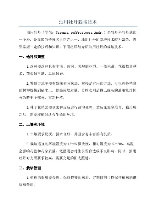 油用牡丹栽培技术