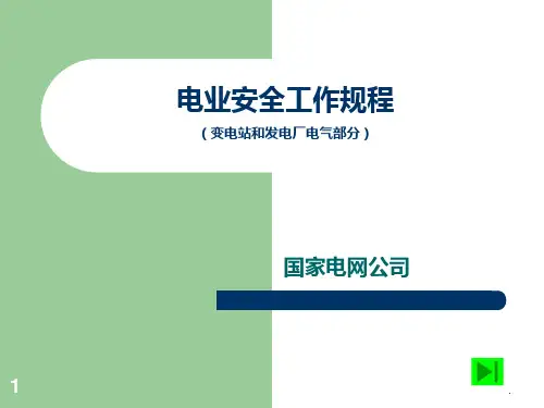 国家电网公司电业安全工作规程(变电PPT课件