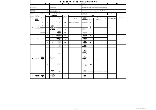 QCP 专业版品质控制计划模板