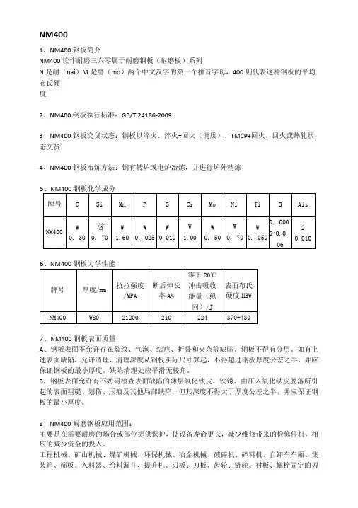 NM400耐磨板热处理及钢板执行标准