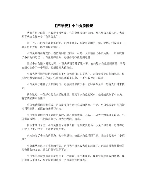 【四年级】小白兔脱险记