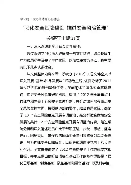 一号文件学习体会