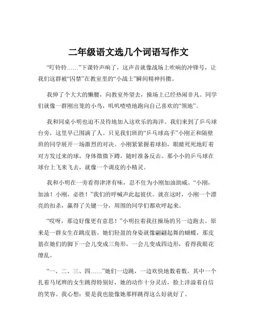 二年级语文选几个词语写作文