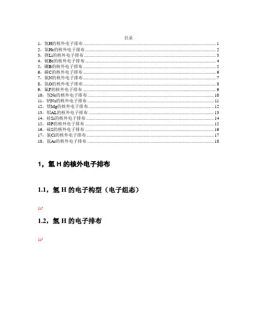 前18个化学元素核外电子排布彩色图片版