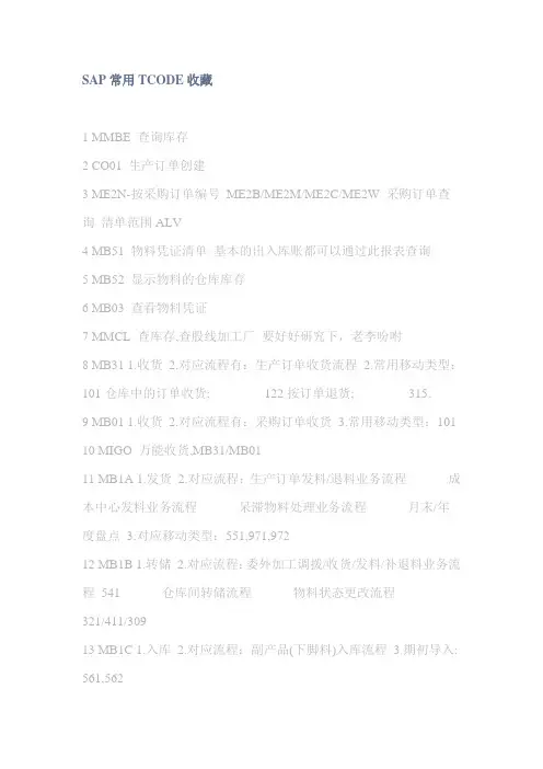 MM常用TCODE