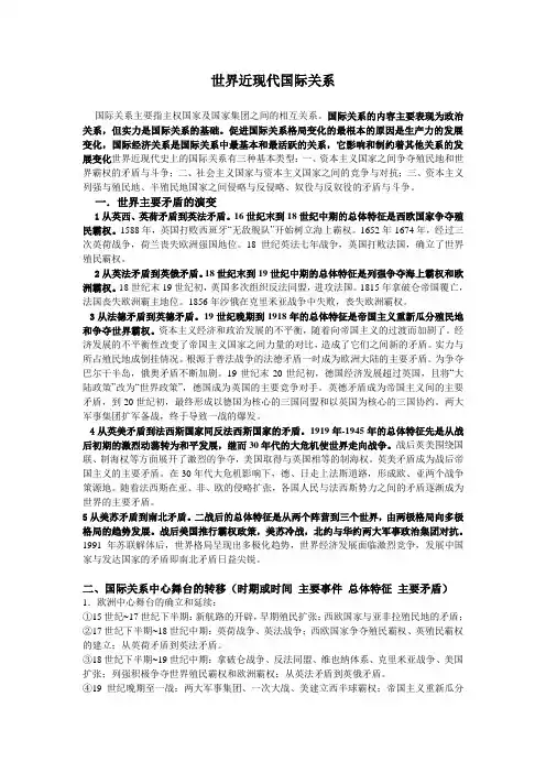 历史专题复习四国际关系