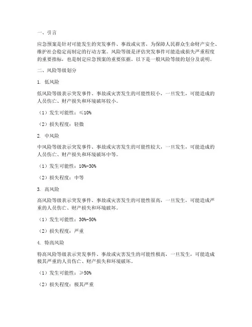 应急预案一般风险等级
