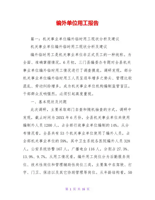 编外单位用工报告