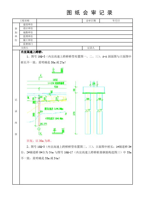 上报图纸会审记录