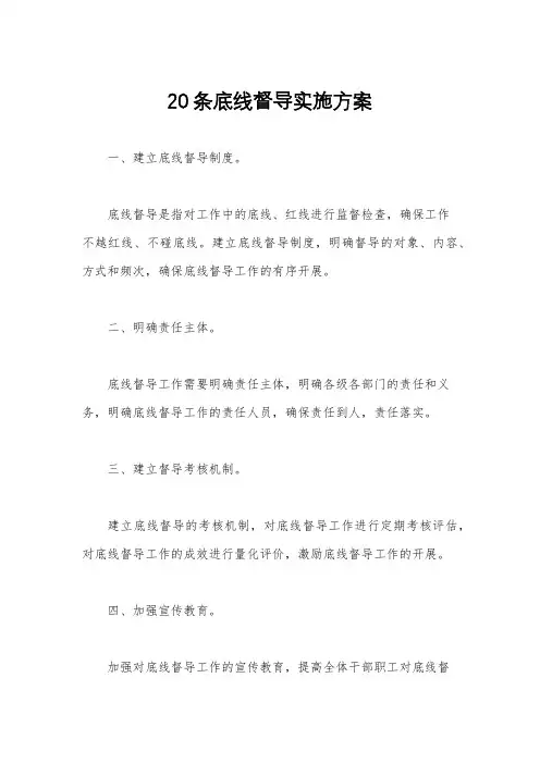 20条底线督导实施方案