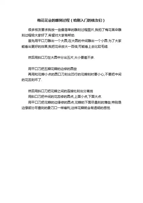 梅花花朵的雕刻过程（给刚入门的核友们）