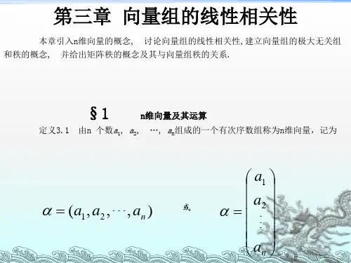 向量组的线性相关性(3)