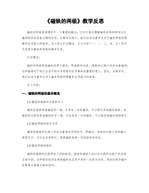 《磁铁的两极》教学反思