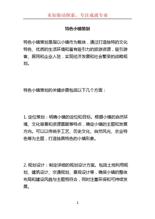特色小镇策划