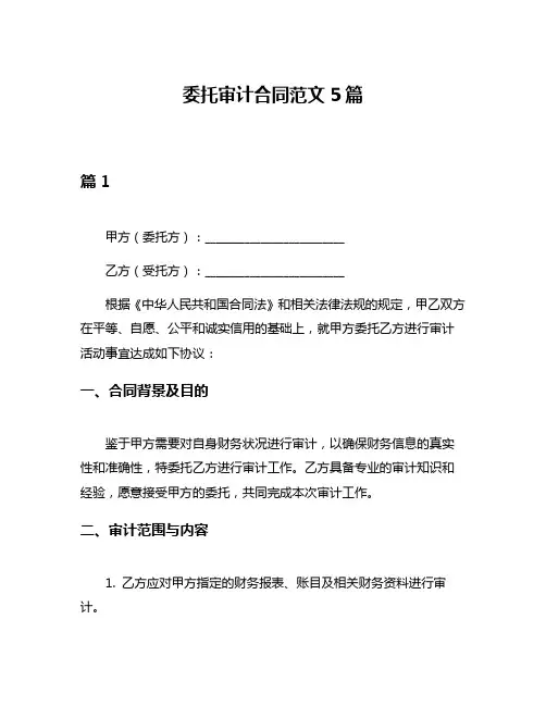 委托审计合同范文5篇