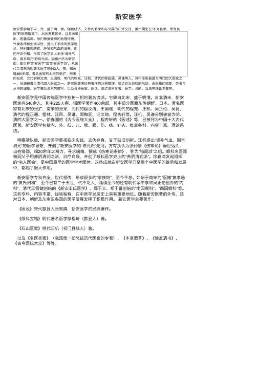 新安医学——精选推荐