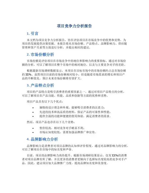 项目竞争力分析报告