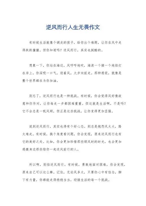 逆风而行人生无畏作文