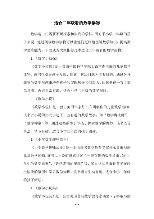 适合二年级看的数学读物