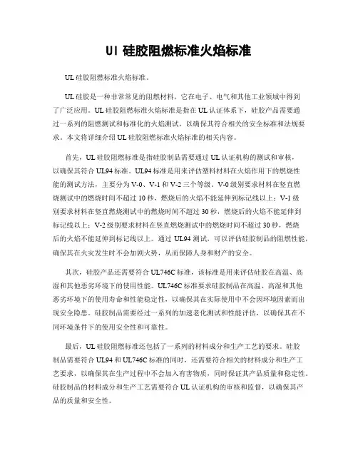 Ul硅胶阻燃标准火焰标准