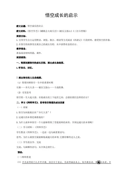 孙悟空成长的启示-简案