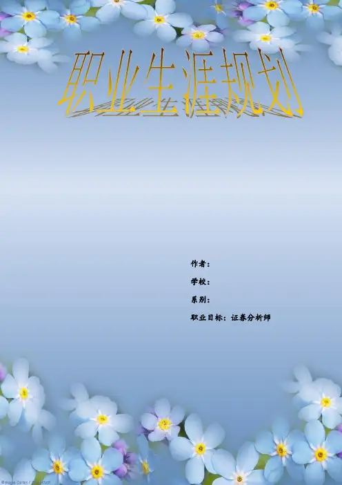 职业生涯规划-证券分析师