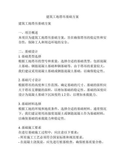 建筑工地塔吊基础方案