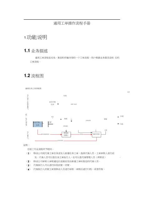 综合代维管理系统_通用工单流程操作手册_20160104