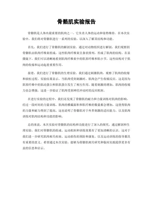 骨骼肌实验报告
