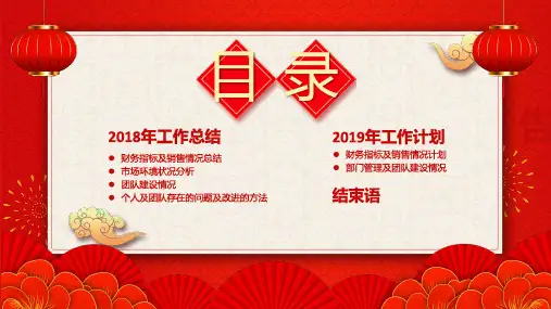 中国风喜庆企业年终述职汇报课件PPT