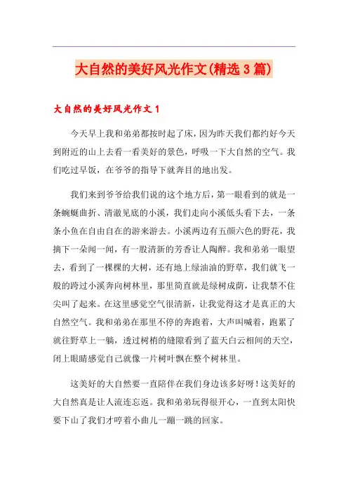 大自然的美好风光作文(精选3篇)