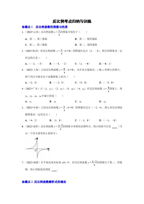 反比例函数考点归纳与训练