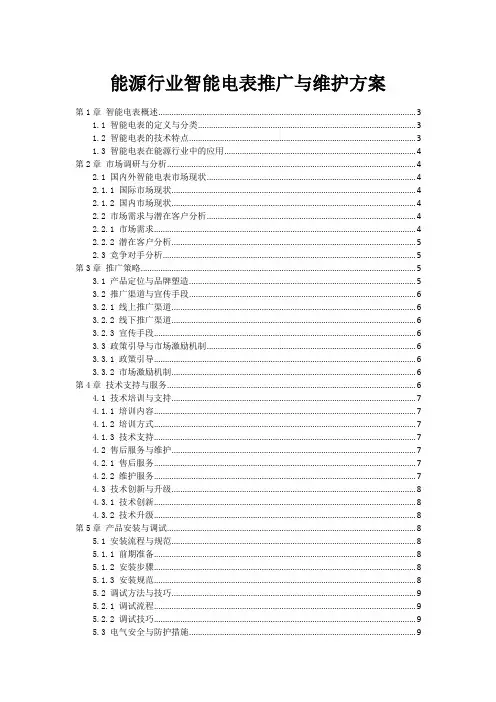 能源行业智能电表推广与维护方案