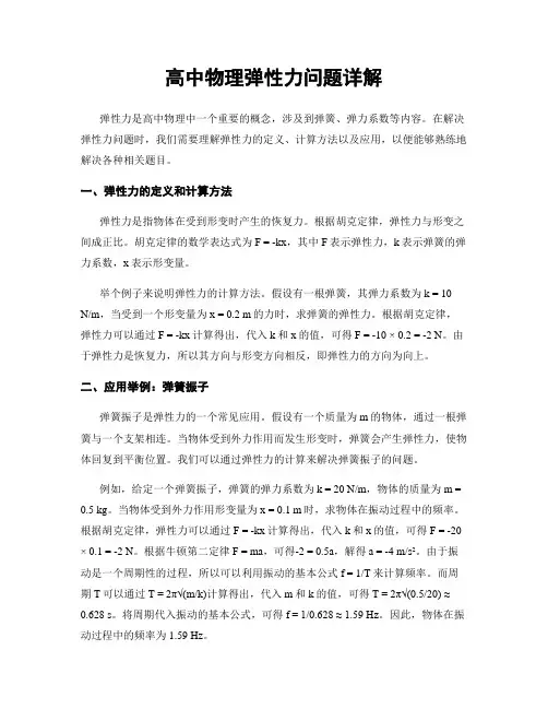 高中物理弹性力问题详解