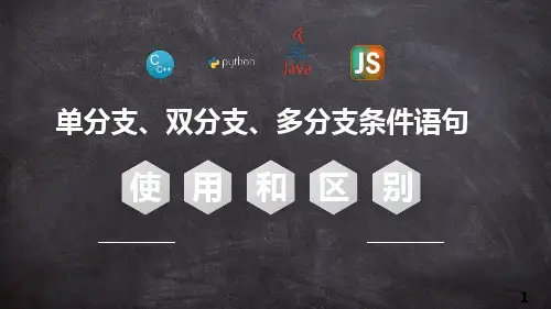 单分支双分支多分支条件语句的使用和区别 ppt课件