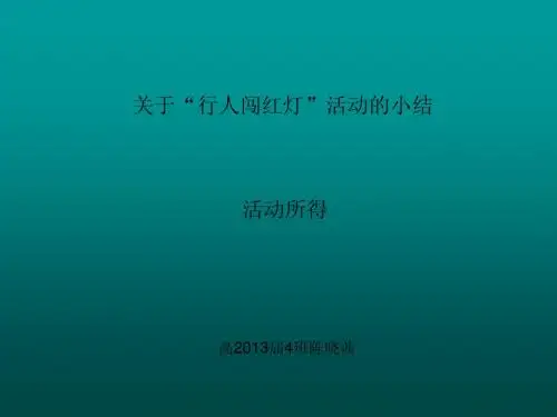 关于红绿灯的调查结果报告